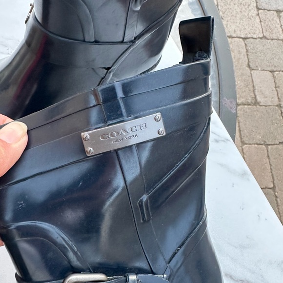 Women's Coach   rain Booties Black size 5 - Picture 2 of 6